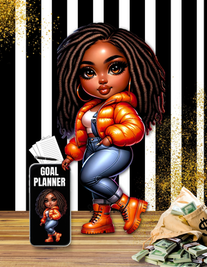 Black woman illustration
Goal planner app
Financial success illustration
Black-owned business
Bold fashion style
Business goal setting
Money and wealth illustration
Empowerment planner
Black entrepreneur art
Goal setting tools
women's planner
goal planner for women
ultimate goal planner
